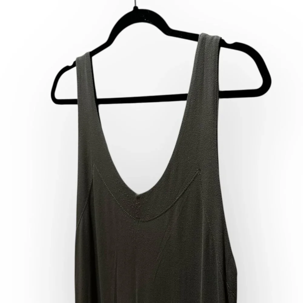 Free People Beach Black Wide Leg Jumpsuit Green / Sage